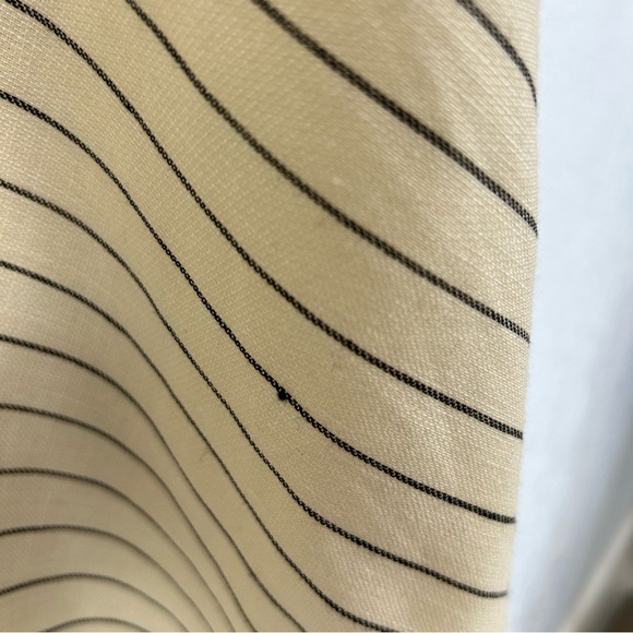 Lauren Ralph Lauren Linen Wool Stripe Fit and Flare Midi Skirt Ivory Size 6 - Picture 3 of 6